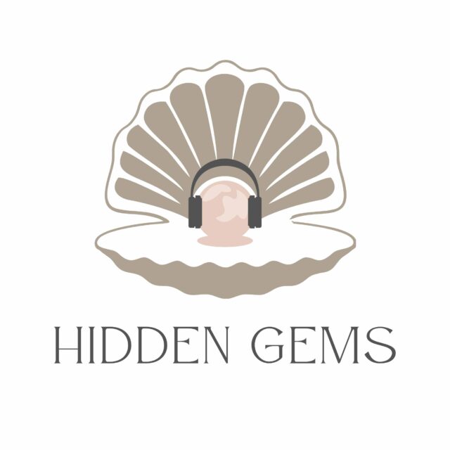 Picture of a pearl with headphones on in a sea shell with the text Hidden Gems under the picture.