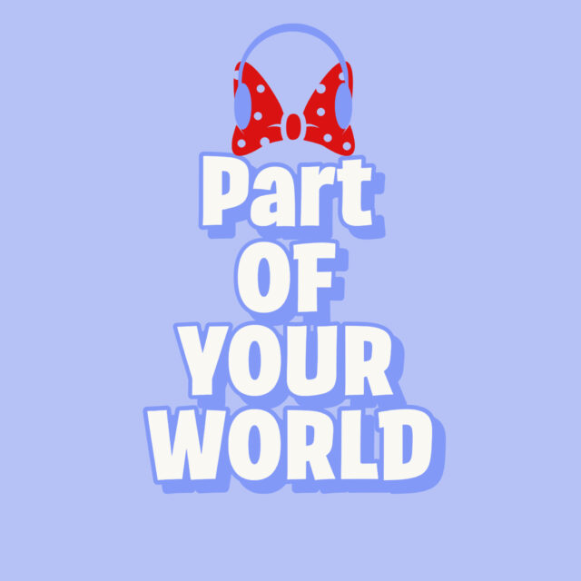 Part of Your World Logo headphones on a bow